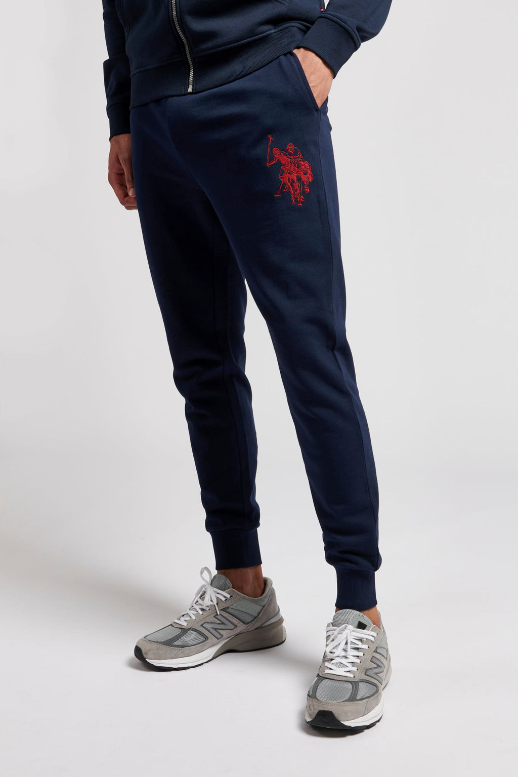 U.S. Polo Assn. Mens Block Flag Graphic Joggers in Navy Blue