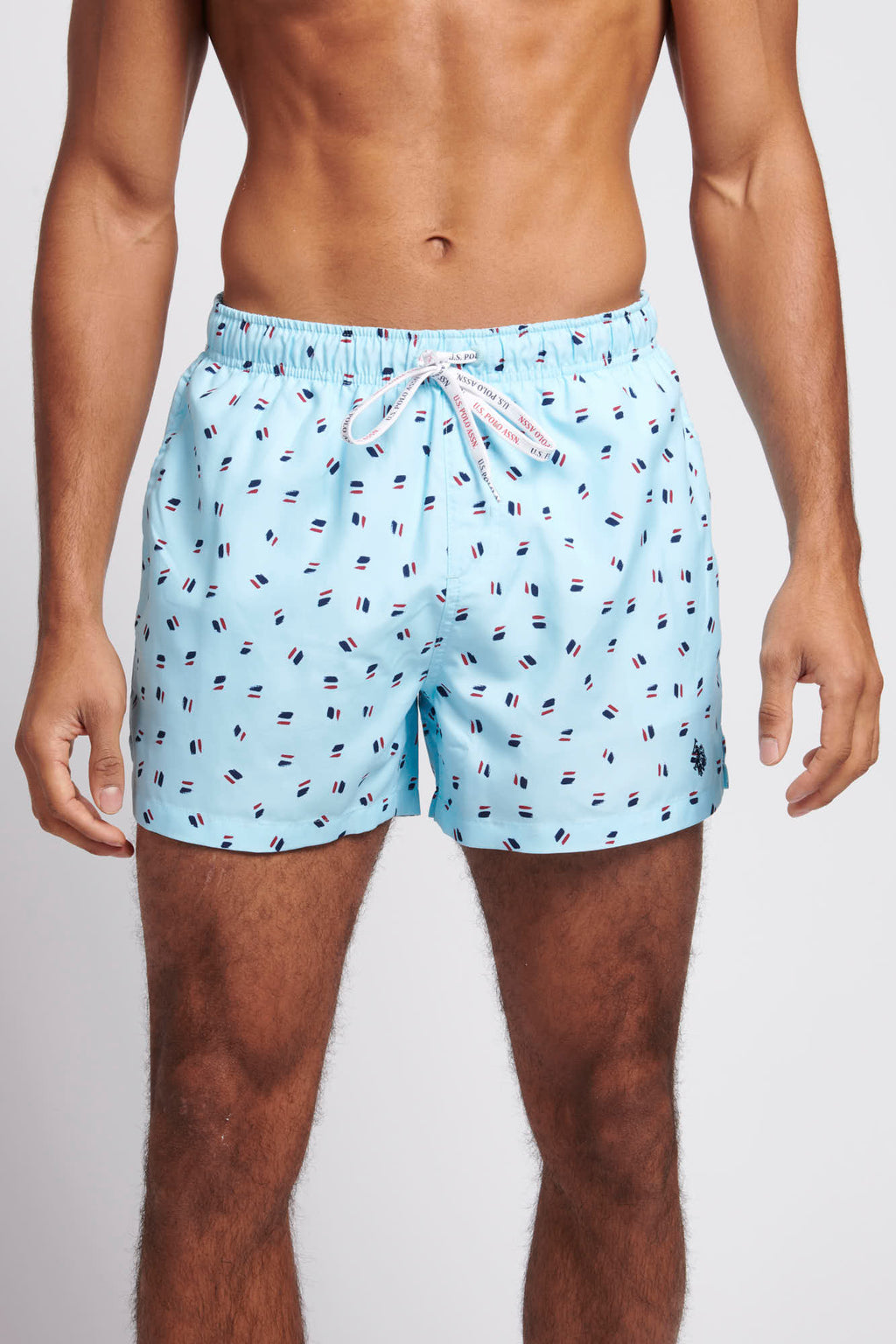 U.S. Polo Assn. Men's 7” Anchor Prints Swim Shorts 