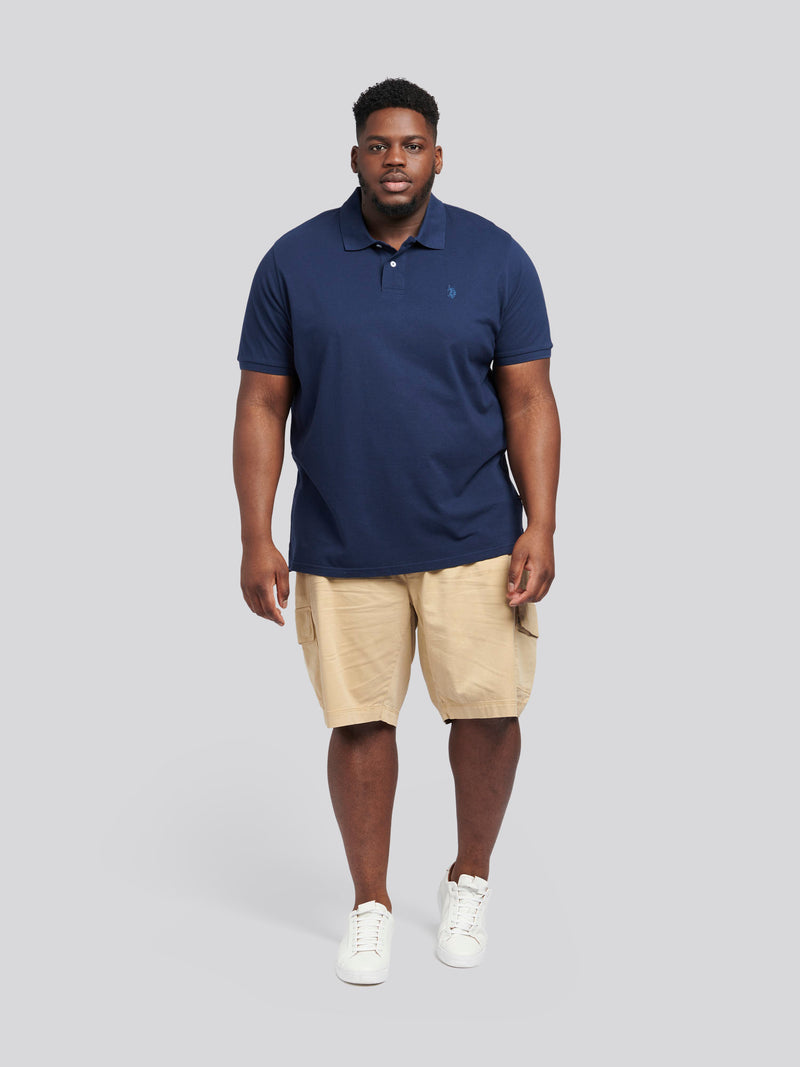 Mens Big & Tall Core Pique Polo Shirt in Navy Blue