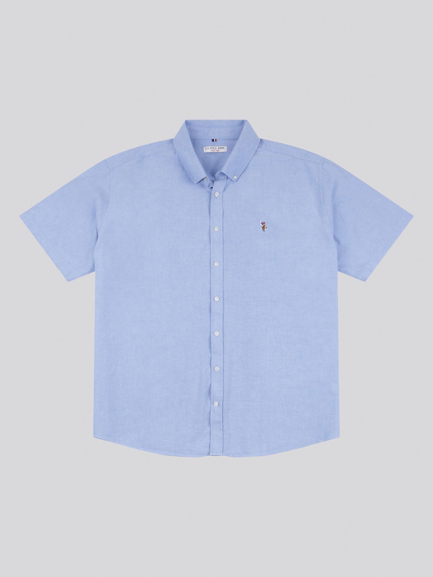 Mens Big & Tall Short Sleeve Oxford Shirt in Blue Yonder