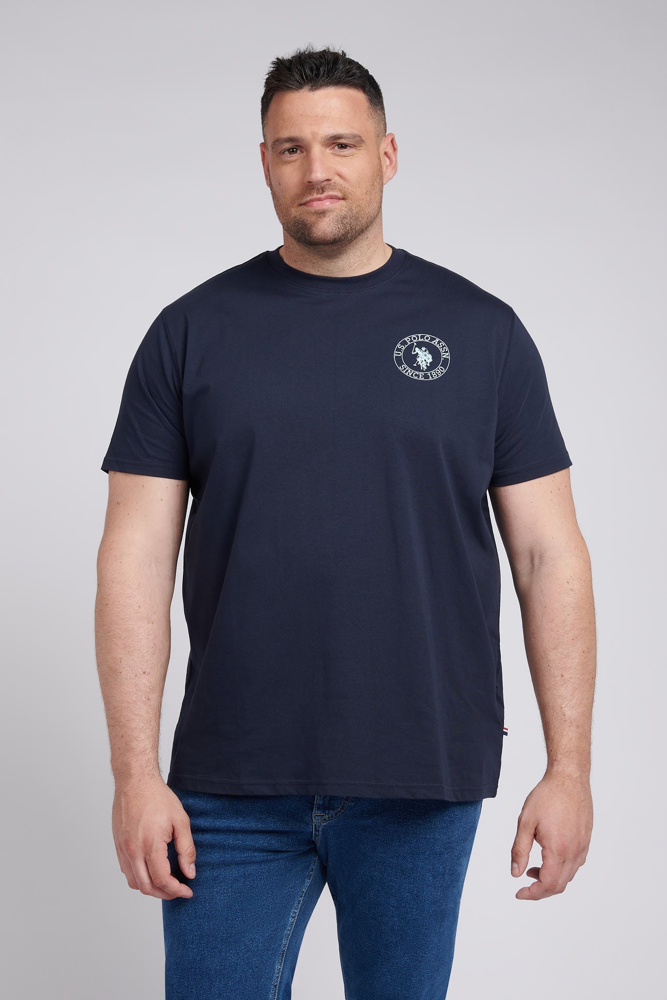 Mens Big & Tall Circle Print T-Shirt in Dark Sapphire Navy