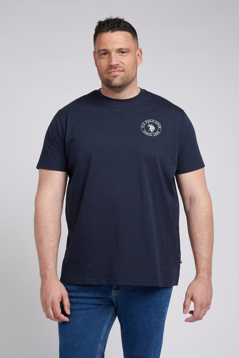 Mens Big & Tall Circle Print T-Shirt in Dark Sapphire Navy