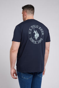 Mens Big & Tall Circle Print T-Shirt in Dark Sapphire Navy