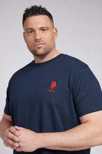 Mens Big & Tall Player 3 T-Shirt in Dark Sapphire Navy / Haute Red DHM