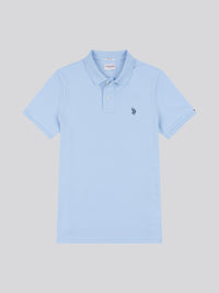 Mens Big & Tall Pique Polo Shirt in Chambray Blue