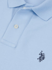 Mens Big & Tall Pique Polo Shirt in Chambray Blue