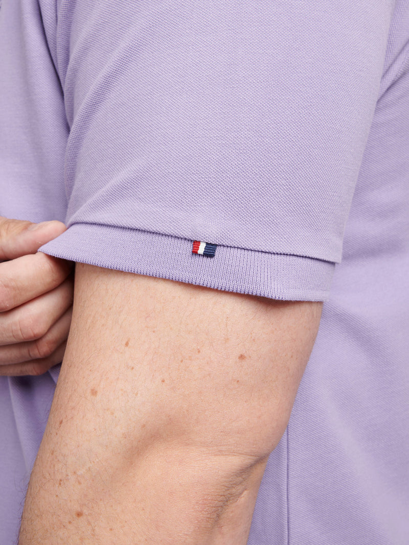 Mens Big & Tall Pique Polo Shirt in Chalk Violet