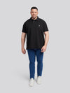 Mens Big & Tall Pique Polo Shirt in Black Bright White DHM