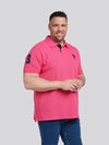 Mens Big & Tall Player 3 Pique Polo Shirt in Raspberry Sorbet