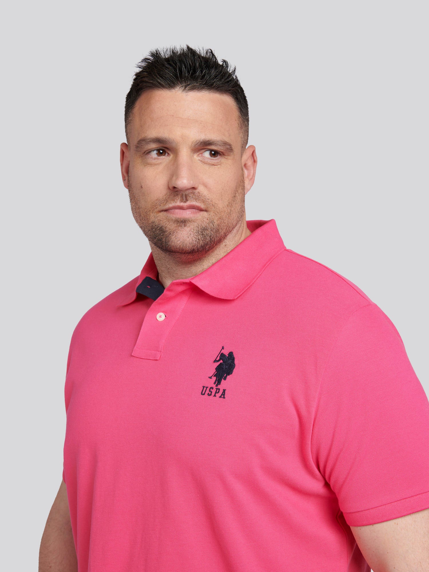 Mens Big & Tall Player 3 Pique Polo Shirt in Raspberry Sorbet