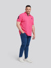 Mens Big & Tall Player 3 Pique Polo Shirt in Raspberry Sorbet