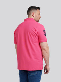 Mens Big & Tall Player 3 Pique Polo Shirt in Raspberry Sorbet