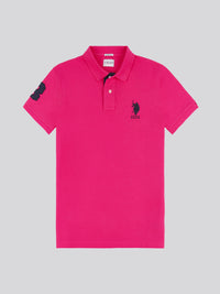 Mens Big & Tall Player 3 Pique Polo Shirt in Raspberry Sorbet