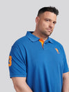 Mens Big & Tall Player 3 Pique Polo Shirt in Deja Vu Blue