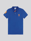 Mens Big & Tall Player 3 Pique Polo Shirt in Deja Vu Blue