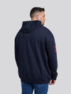 Mens Big & Tall Player 3 Zip Hoodie in Dark Sapphire Navy / Haute Red DHM