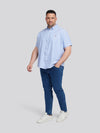 Mens Big & Tall Short Sleeve Oxford Shirt in Blue Yonder