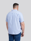 Mens Big & Tall Short Sleeve Oxford Shirt in Blue Yonder