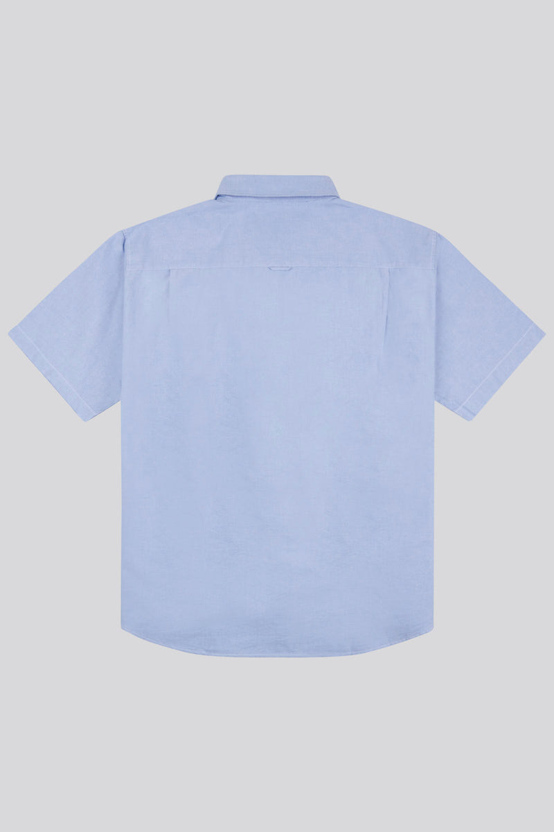 Mens Big & Tall Short Sleeve Oxford Shirt in Blue Yonder