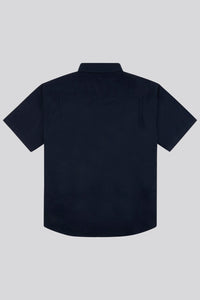 Mens Big & Tall Short Sleeve Oxford Shirt in Dark Sapphire Navy