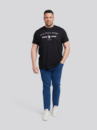 Mens Big & Tall Stripe Rider T-Shirt in Black