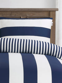 U.S. Polo Assn. Pure Cotton Block Stripe Duvet Set Navy Iris