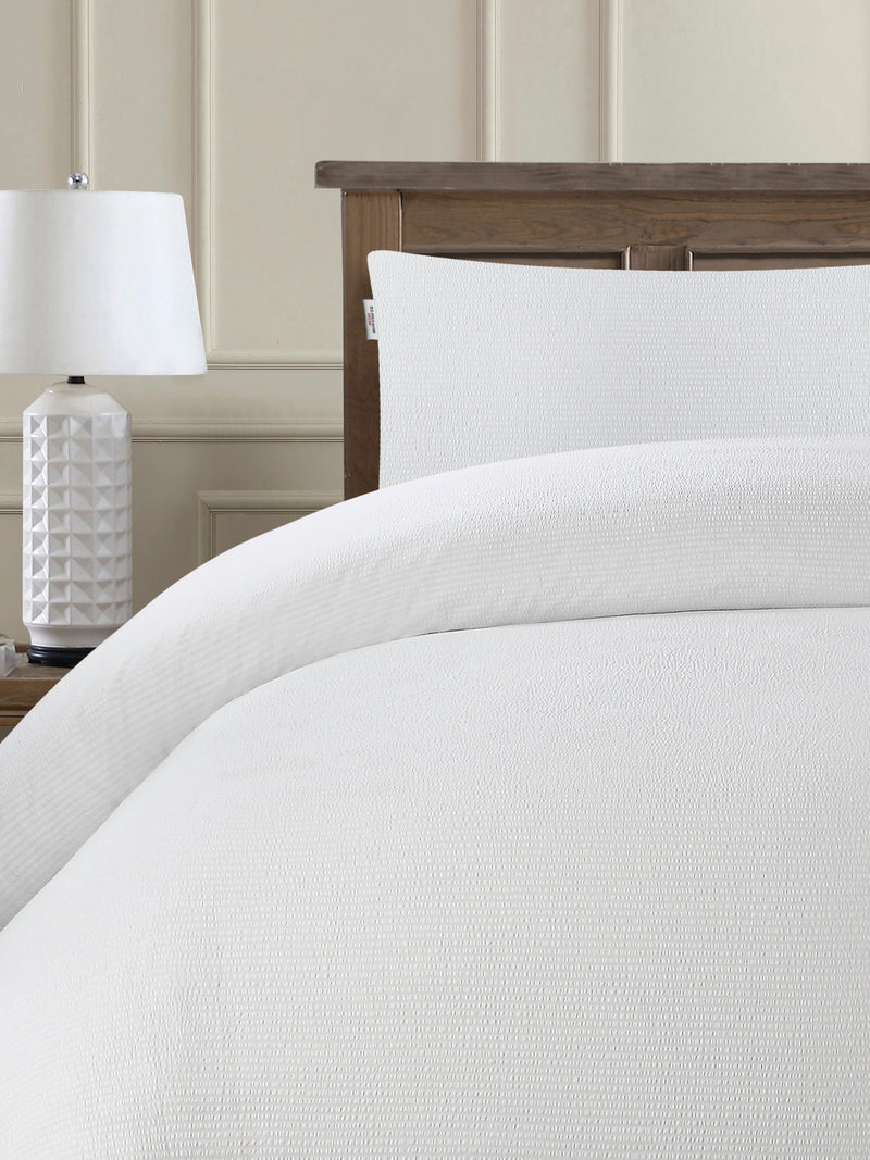 U.S. Polo Assn. Pure Cotton Classic Seersucker Duvet Set Bright White