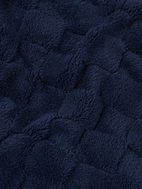 U.S. Polo Assn. Premium Plush Jacquard Throw Navy Iris