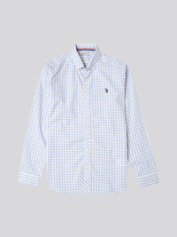 Mens Gingham Shirt in Omphalodes