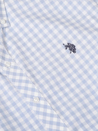 Mens Gingham Shirt in Omphalodes