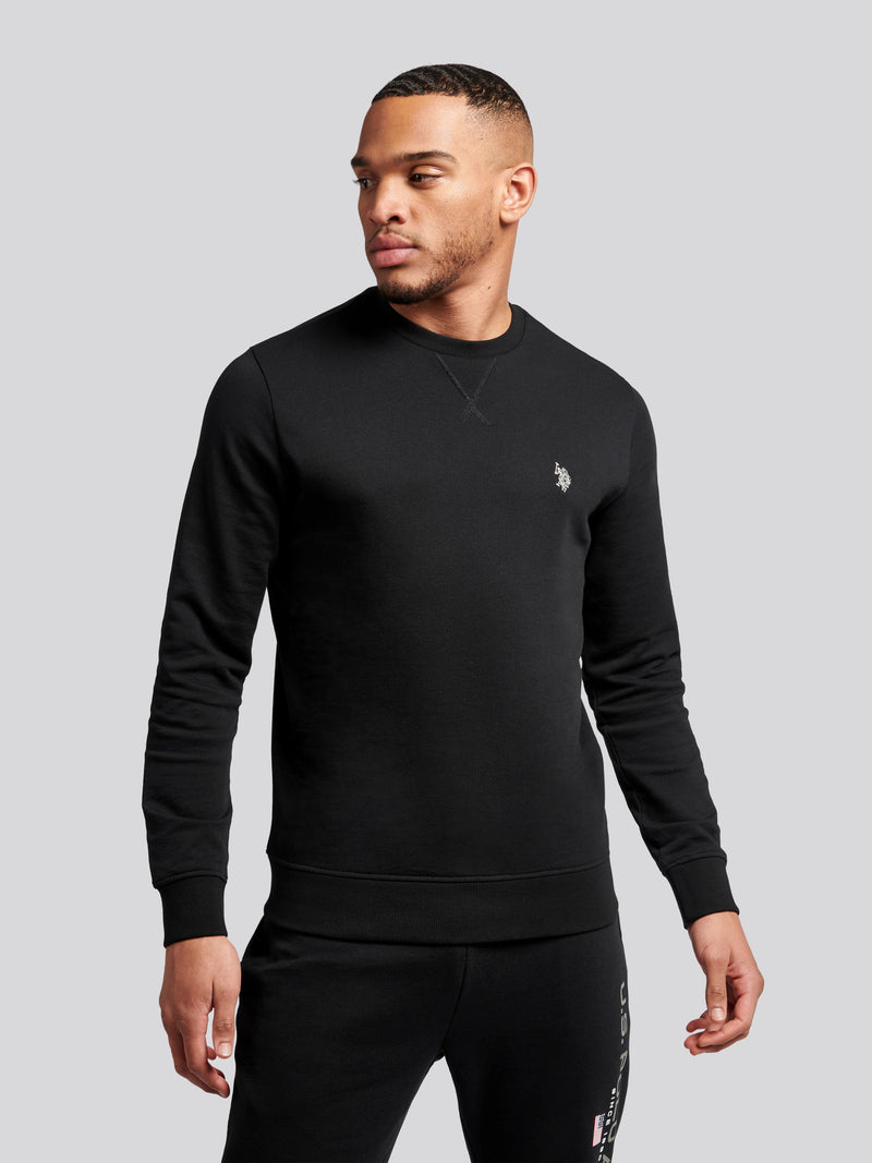 Mens Crew Neck Sweatshirt in Black