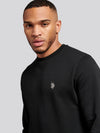 Mens Crew Neck Sweatshirt in Black