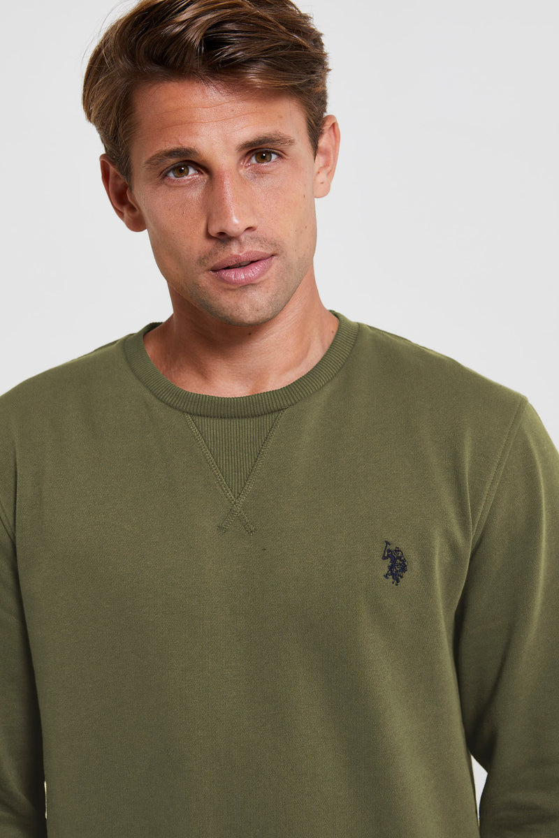 Mens Crew Neck Sweatshirt in Deep Lichen Green