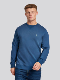 Mens Crew Neck Sweatshirt in Dark Denim