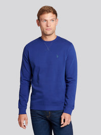 Mens Crew Neck Sweatshirt in Blue Print