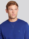 Mens Crew Neck Sweatshirt in Blue Print