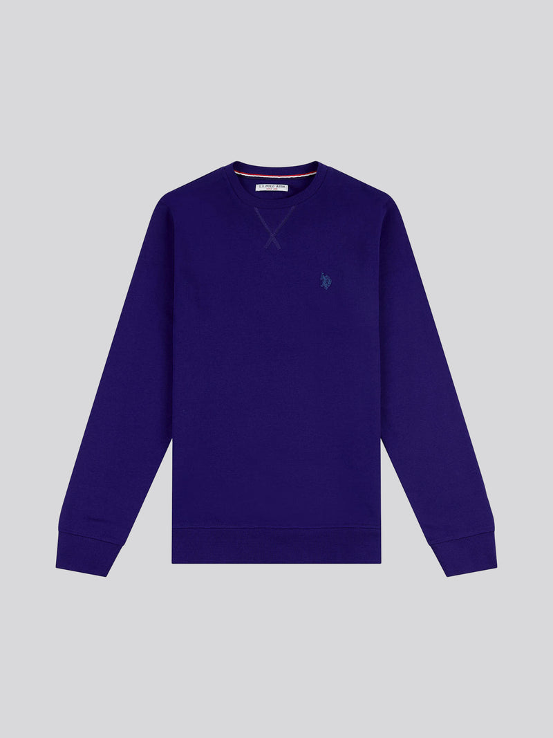 Mens Crew Neck Sweatshirt in Blue Print