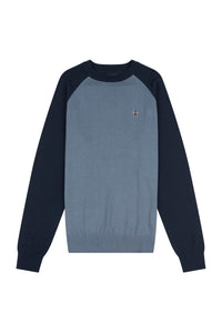 U.S Polo Assn. Mens Raglan Knit Crew China Blue