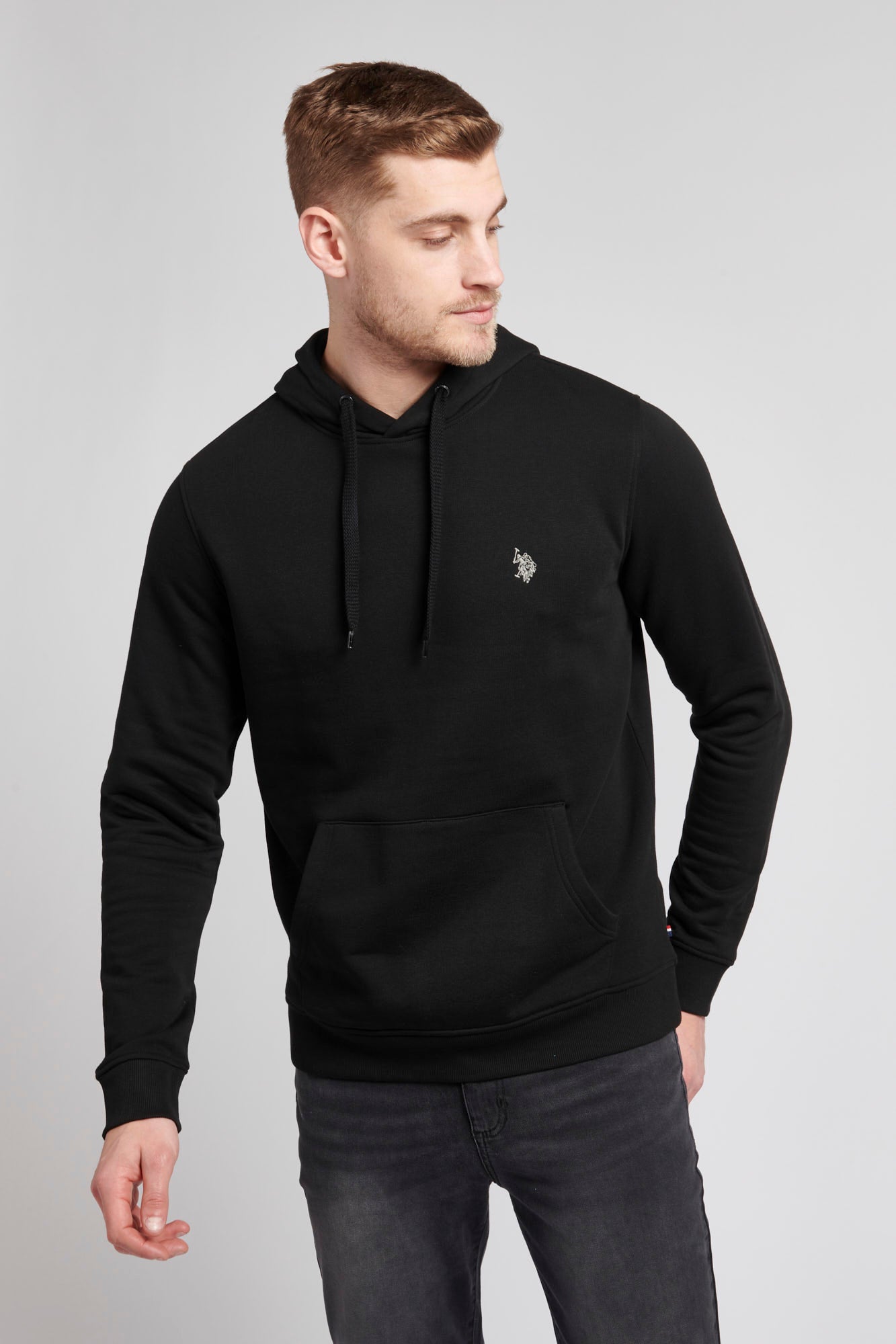 Mens Classic Fleece Hoodie in Black