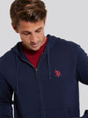 Mens Fleece Zip Hoodie in Navy Blue