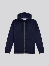 Mens Fleece Zip Hoodie in Navy Blue