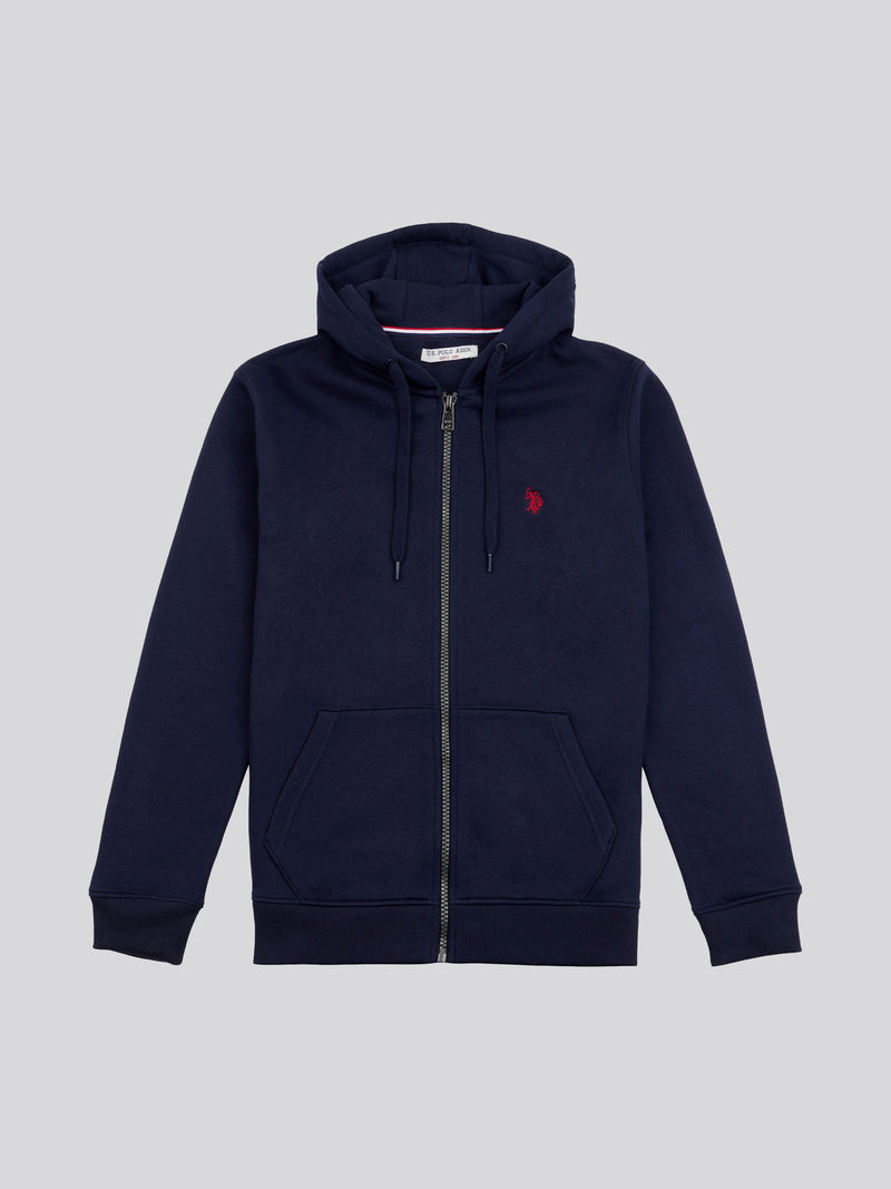 Mens Fleece Zip Hoodie in Navy Blue