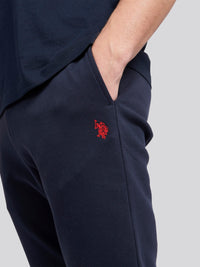 Mens Fleece Joggers in Navy Blazer Red DHM