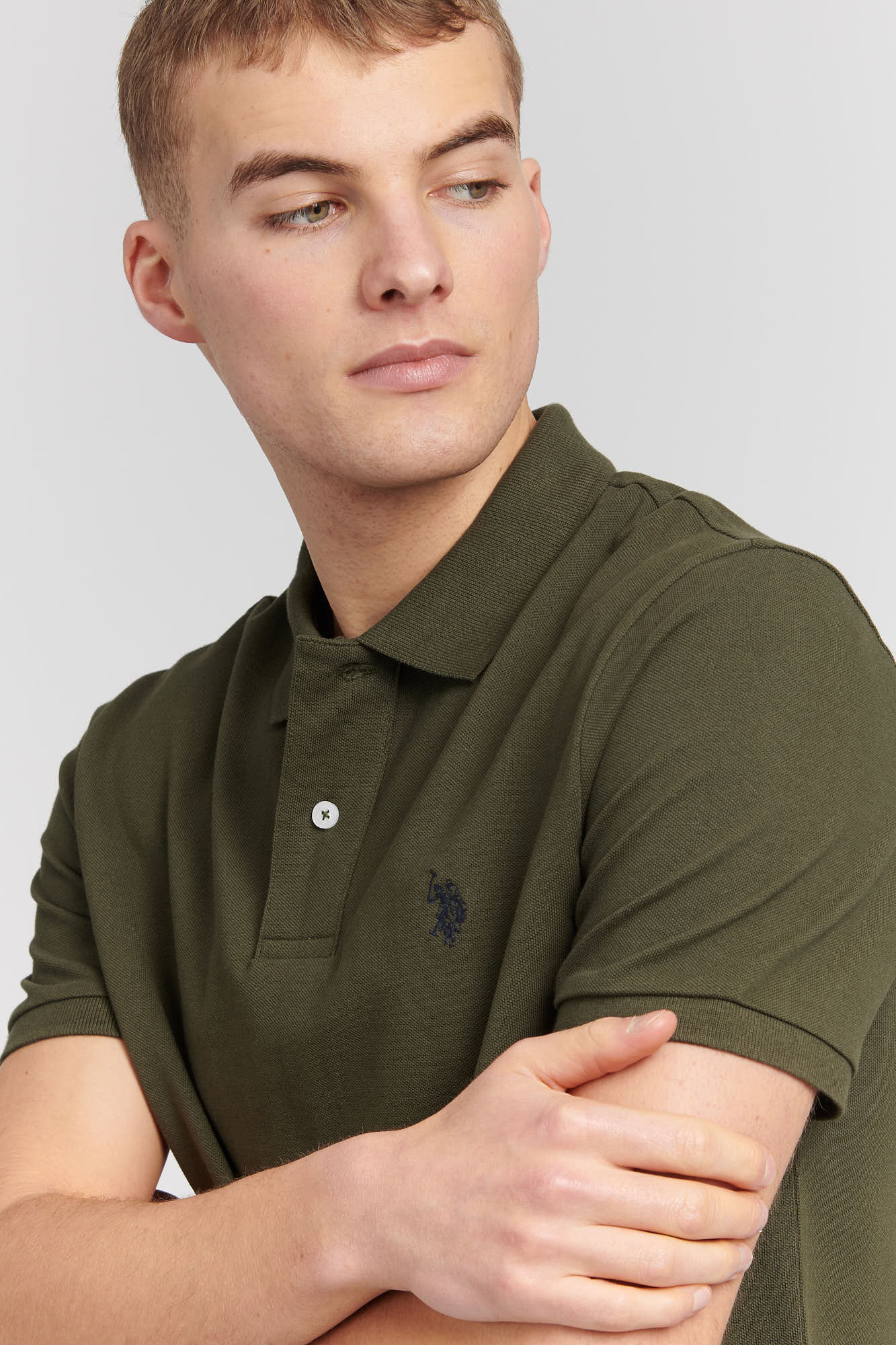 Mens Pique Polo Shirt in Forest Night