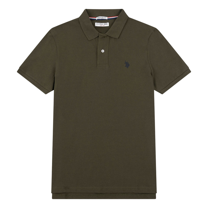 Mens Pique Polo Shirt in Forest Night