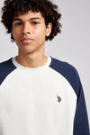 Mens Colour Block Sweatshirt in Navy Blue