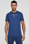 Mens Stacked Heritage T-Shirt in Dark Denim