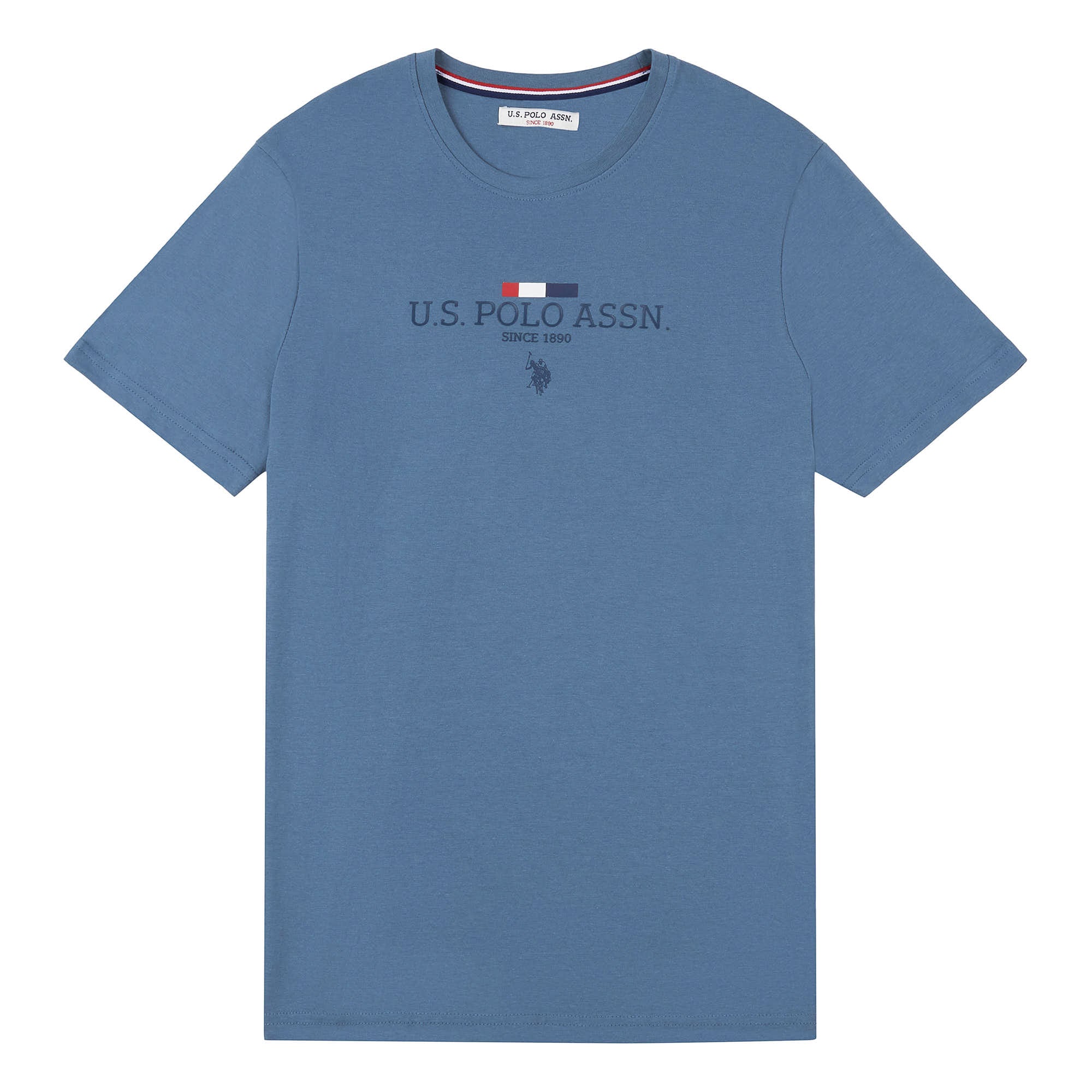 Mens Stacked Heritage T-Shirt in China Blue