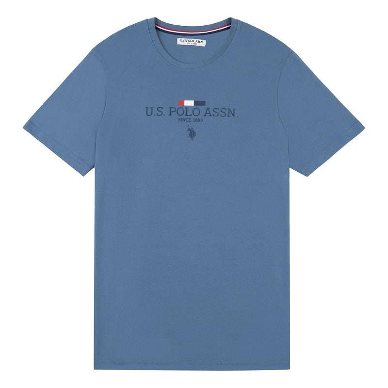 Mens Stacked Heritage T-Shirt in China Blue