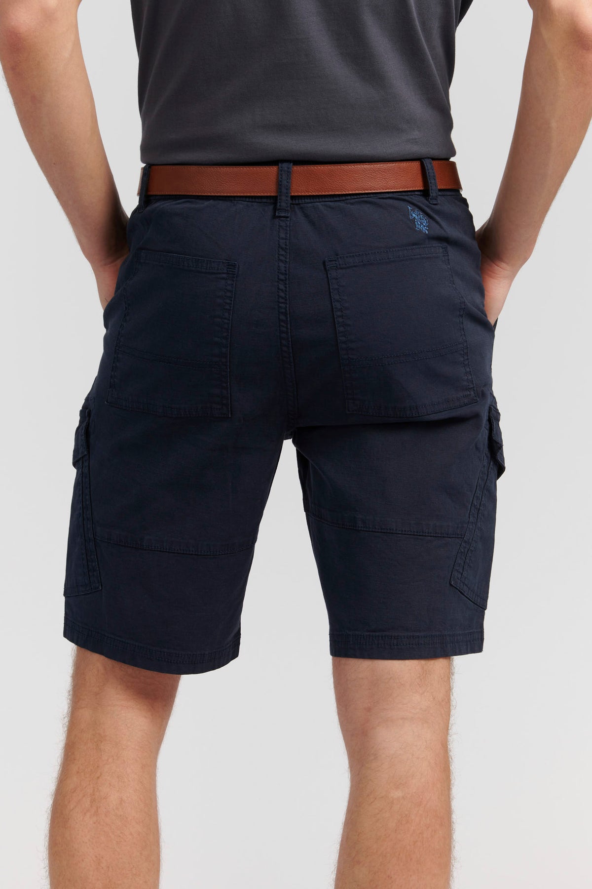 Mens Ripstop Cargo Shorts in Navy Blue